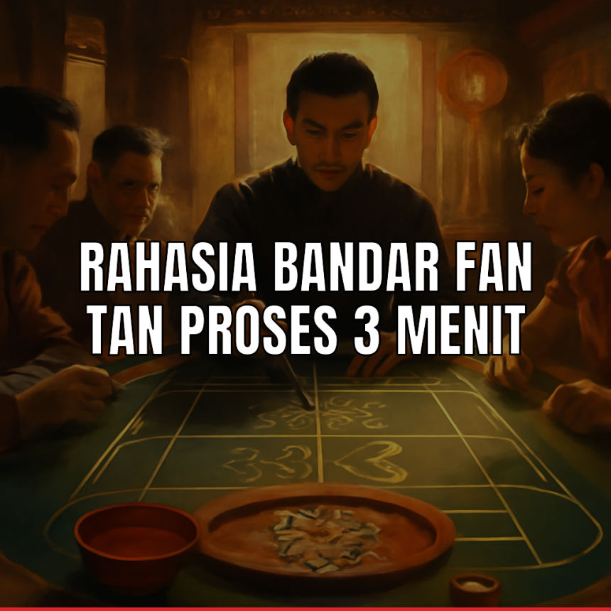 Ilustrasi meja kasino Asia dengan permainan Fan Tan.